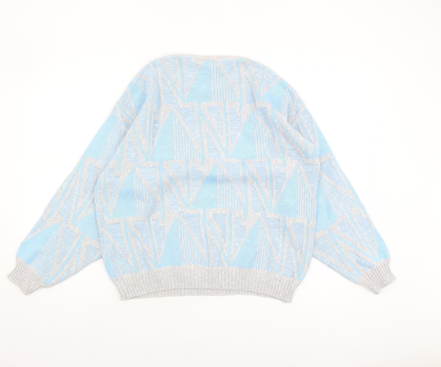 Farah Women's Blue Geometric Pullover Jumper, Medium