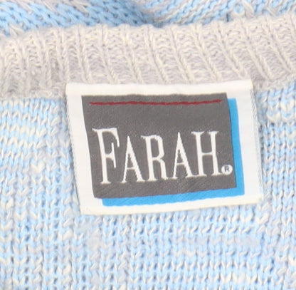 Farah Women's Blue Geometric Pullover Jumper, Medium