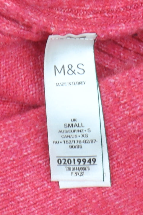 Womens UK Size S Marks and Spencer Pink Pullover Jumper