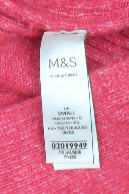 Womens UK Size S Marks and Spencer Pink Pullover Jumper