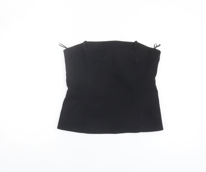 Womens UK Size L Zara Black Basic Blouse