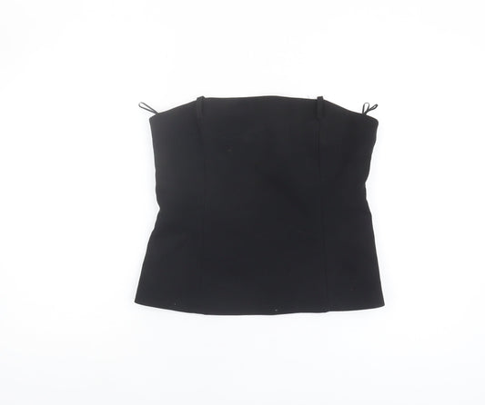 Womens UK Size L Zara Black Basic Blouse