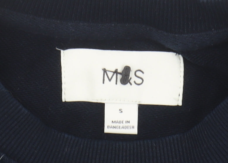 Mens UK Size S Marks and Spencer Black Pullover Sweatshirt