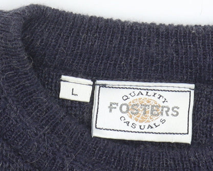 Fosters Men's Multicoloured Wool Jumper L with Aztec Design