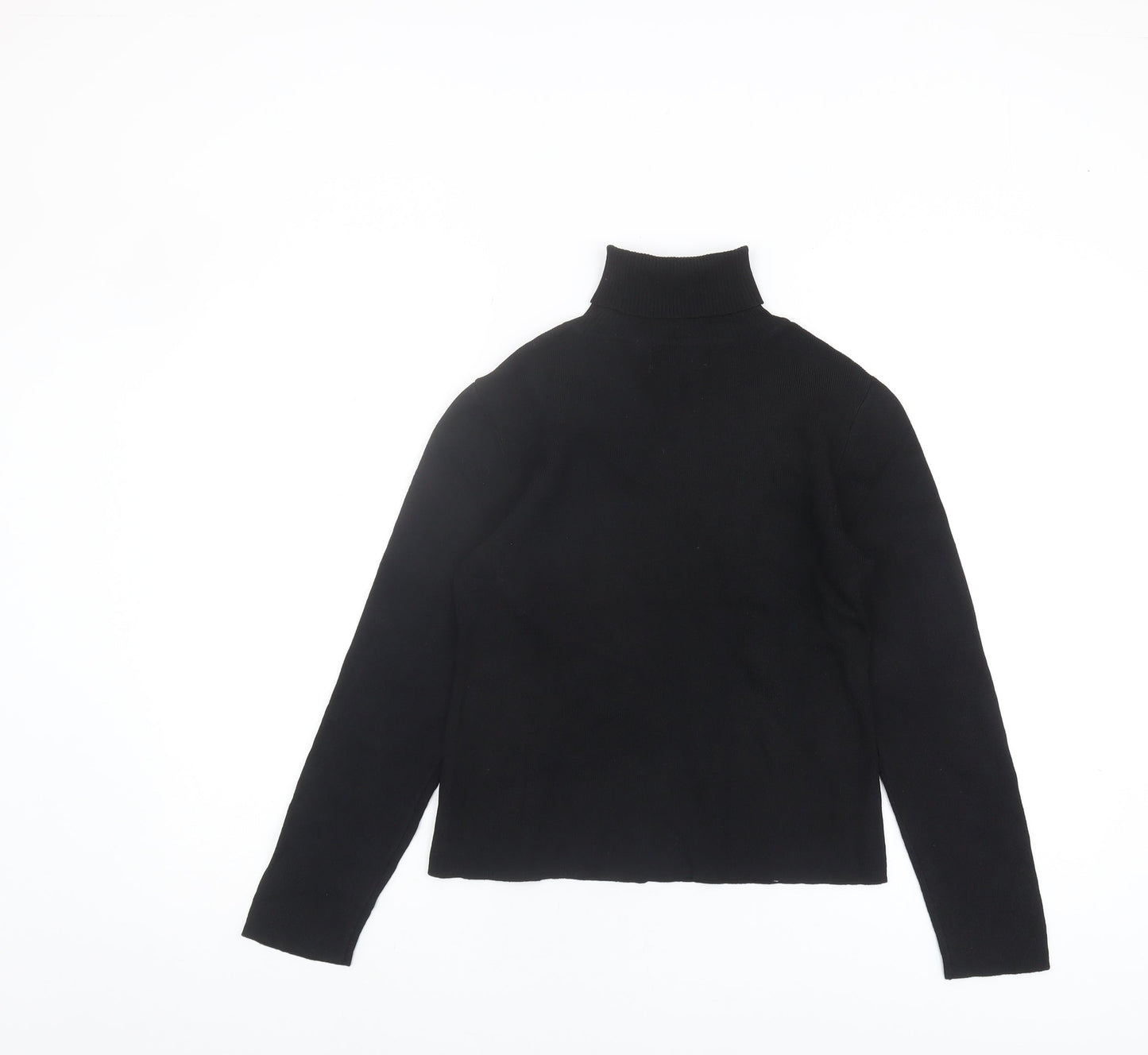Style&Co Women's Black Argyle Roll Neck Jumper Petite