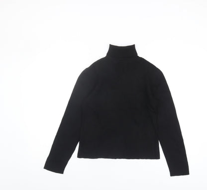 Style&Co Women's Black Argyle Roll Neck Jumper Petite