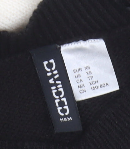 Womens UK Size XS H&M Black Pullover Jumper