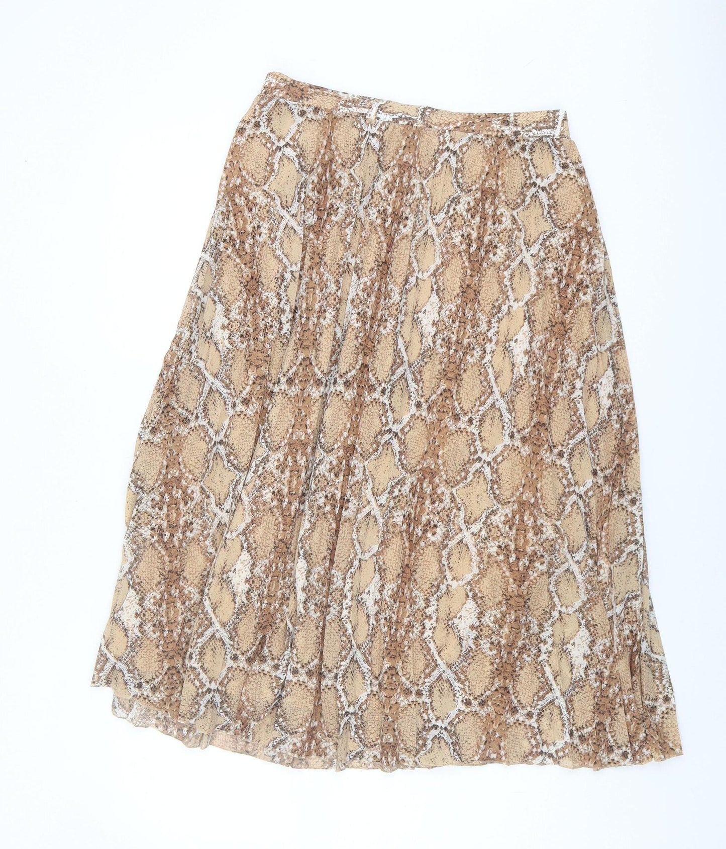 Marks and Spencer Women's Beige Pleated Skirt Size 12