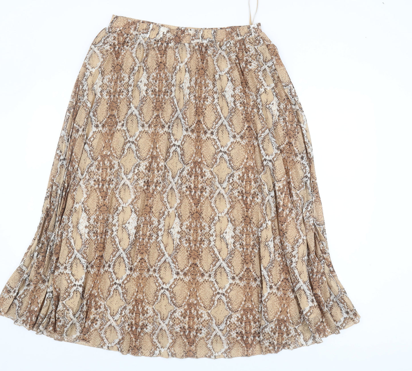 Marks and Spencer Women's Beige Pleated Skirt Size 12