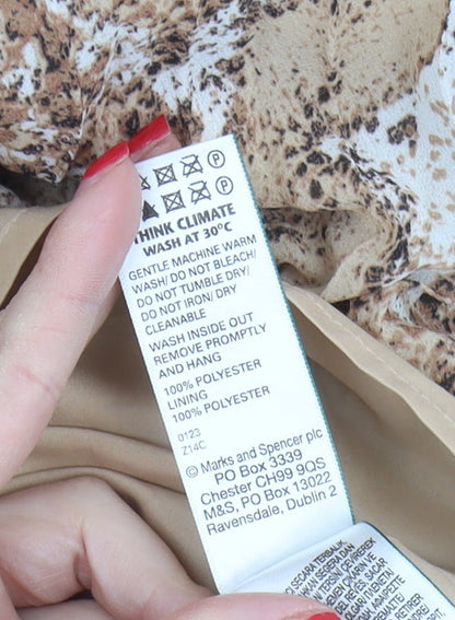 Marks and Spencer Women's Beige Pleated Skirt Size 12