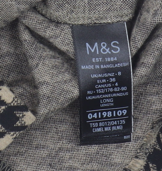 Marks and Spencer Womens Black Long Pencil Skirt Size 8