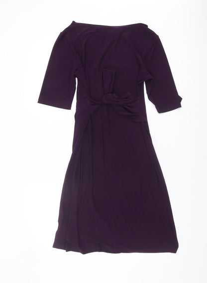 Coco Bianco Women Purple L Half Sleeve Dress