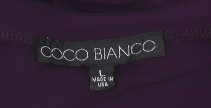 Coco Bianco Women Purple L Half Sleeve Dress