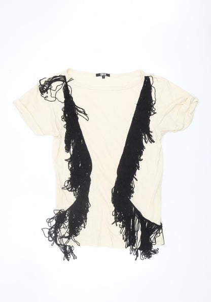 Womens UK Size 10 ASOS Ivory Basic T-Shirt