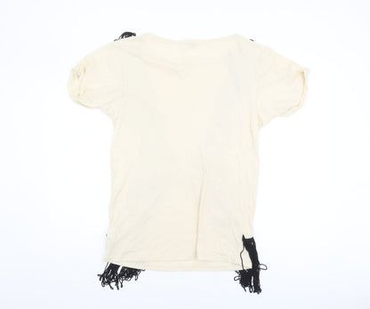 Womens UK Size 10 ASOS Ivory Basic T-Shirt