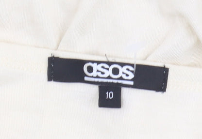 Womens UK Size 10 ASOS Ivory Basic T-Shirt