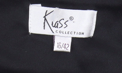 Kiass Collection Women's Black Floral A-Line Skirt Size 14
