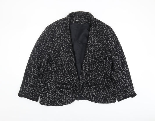 Roman Women's Black Animal Print Blazer Size 20