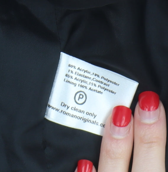 Roman Women's Black Animal Print Blazer Size 20