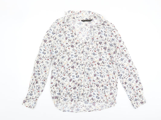 Zara Basic Women's Floral Blouse L Multicoloured