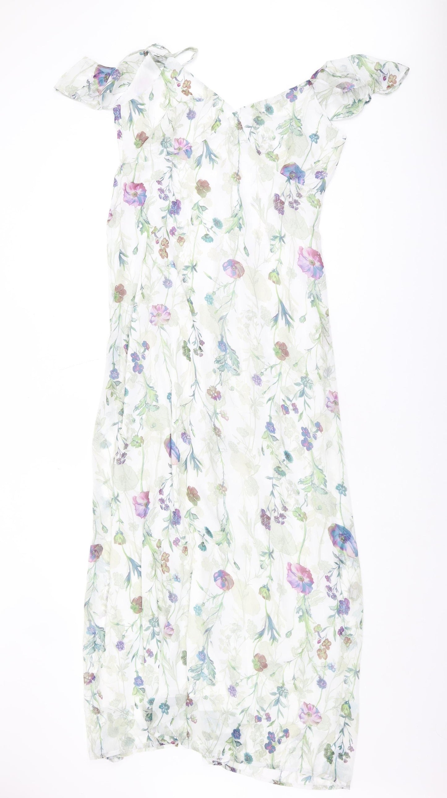 Oh My Love Women's Multicoloured Midi Floral Dress