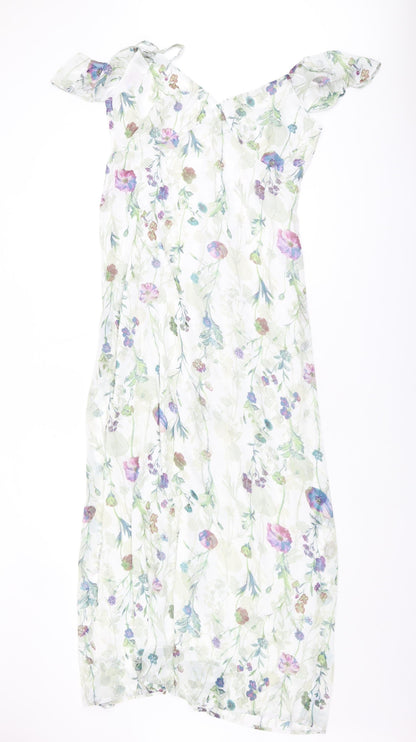 Oh My Love Women's Multicoloured Midi Floral Dress