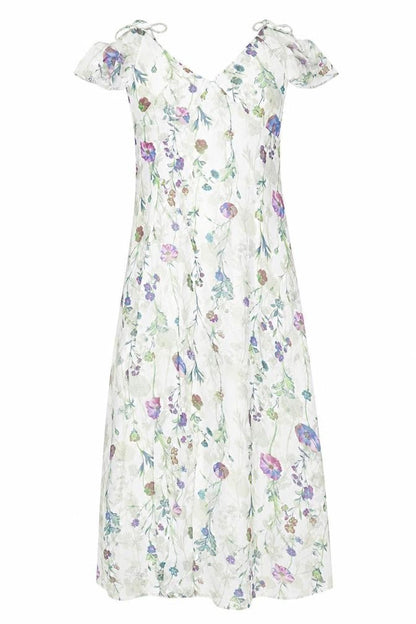 Oh My Love Women's Multicoloured Midi Floral Dress