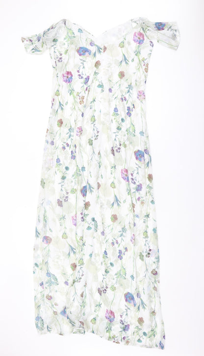 Oh My Love Women's Multicoloured Midi Floral Dress