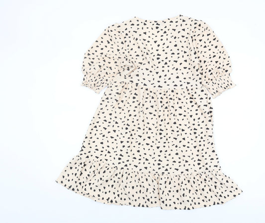 Miss Selfridge Women's Beige Geometric Dress Size 8