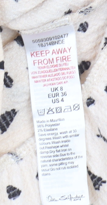 Miss Selfridge Women's Beige Geometric Dress Size 8