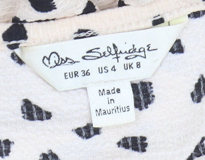 Miss Selfridge Women's Beige Geometric Dress Size 8