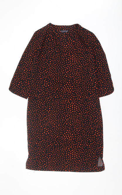 Marks and Spencer Women's Black Red Polka Dot Dress, Size 8