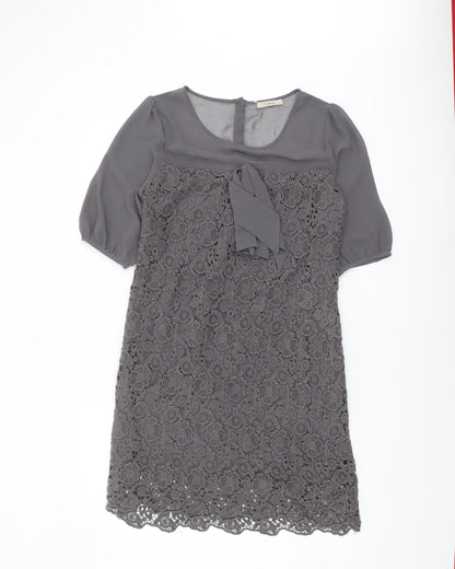 Darling Women's Grey Lace Shift Dress M