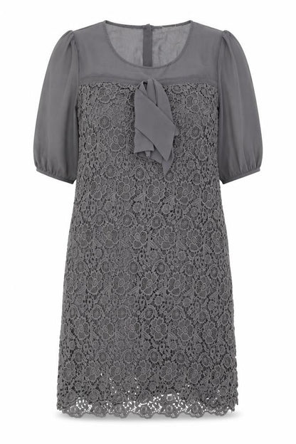 Darling Women's Grey Lace Shift Dress M
