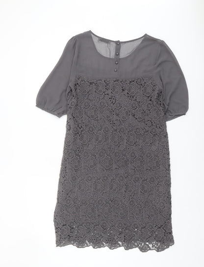 Darling Women's Grey Lace Shift Dress M