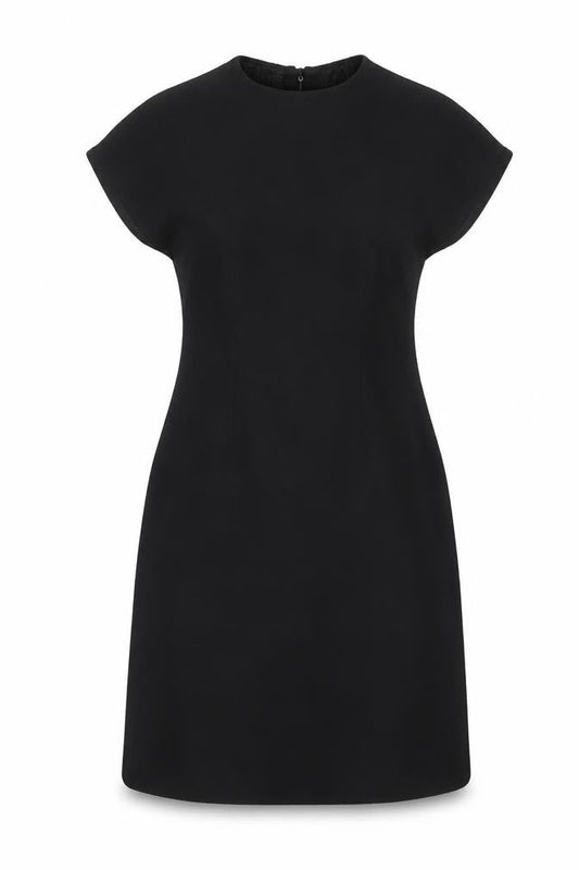 Front view of ASOS DESIGN Women's Black Short Sheath Dress, size 6