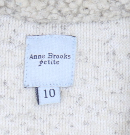 Anne Brooks Ivory Women's Zip Sweatshirt Size 10