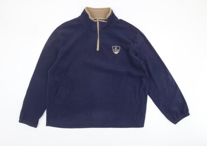 Mens UK Size XL Atlas For Men Blue 1/4 Zip Sweatshirt