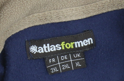 Mens UK Size XL Atlas For Men Blue 1/4 Zip Sweatshirt