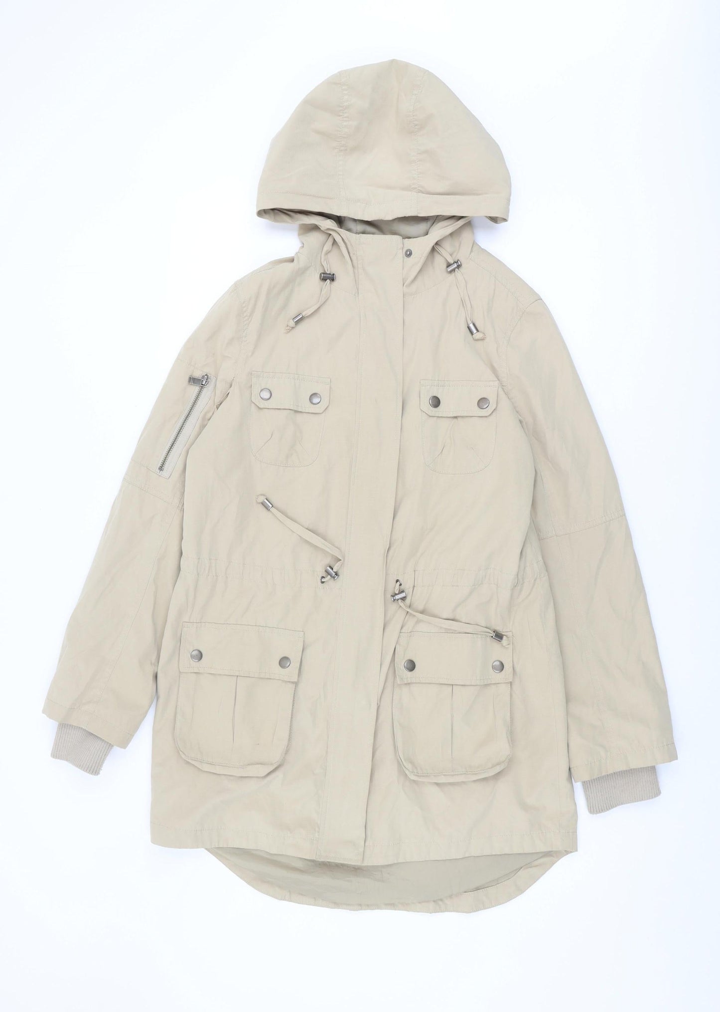 Womens UK Size S Oasis Beige Parka Coat