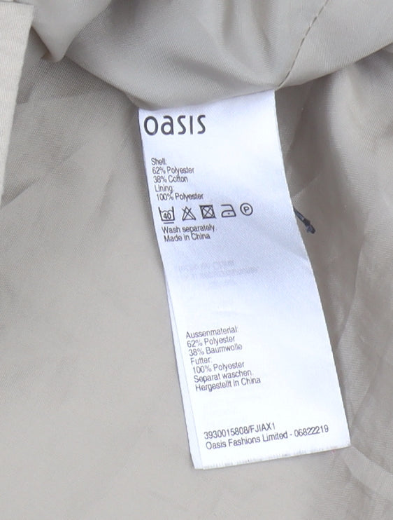 Womens UK Size S Oasis Beige Parka Coat