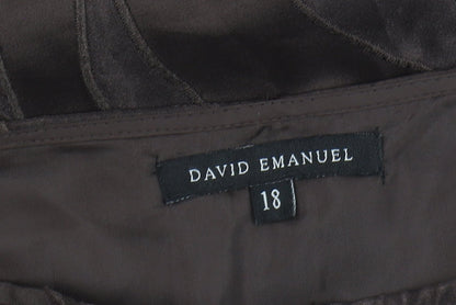 David Emanuel Women’s Brown Midi Skirt Size 18 Geometric