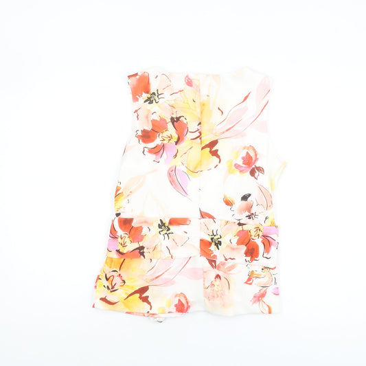 Womens UK Size 12 Roman Multicoloured Basic Blouse