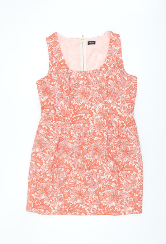 Oasis Women’s Pink Floral Sleeveless Dress Size 18
