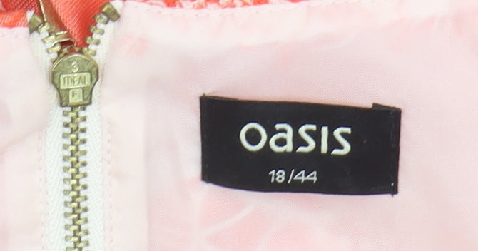 Oasis Women’s Pink Floral Sleeveless Dress Size 18