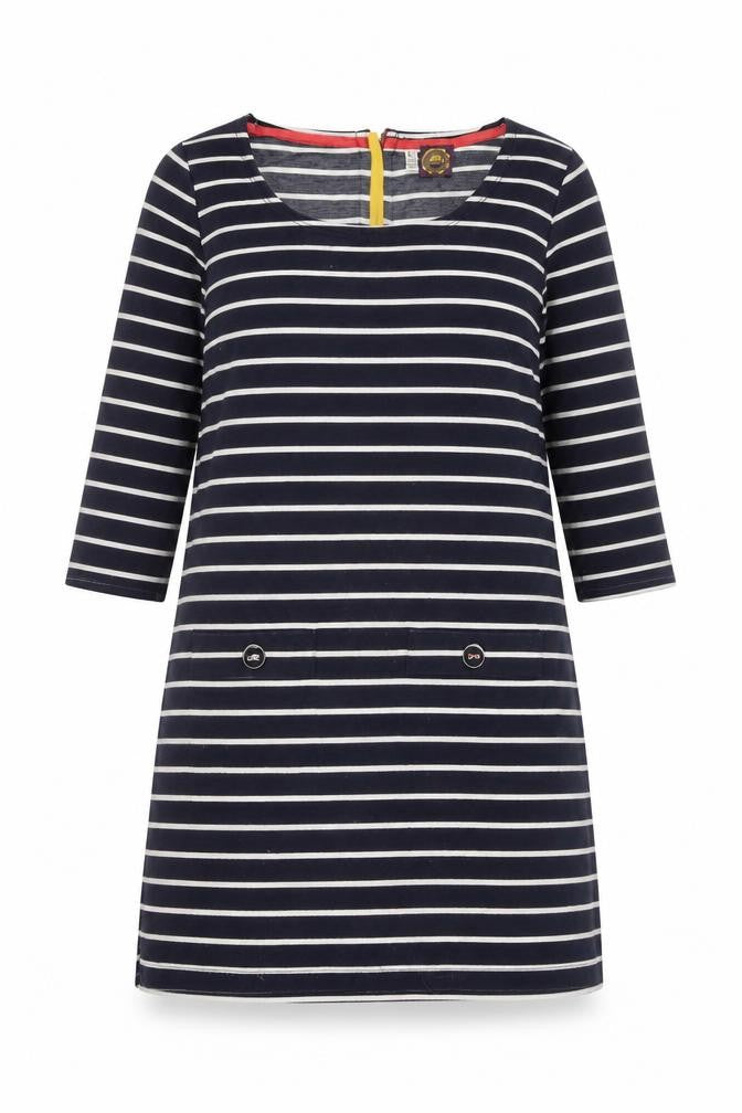 Joules Women's Navy Striped Shift Dress Size 10