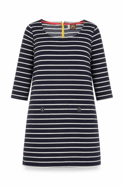 Joules Women's Navy Striped Shift Dress Size 10