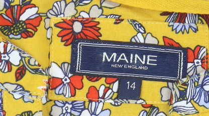 Maine New England Women's Multicoloured Floral Tunic Blouse Size 14
