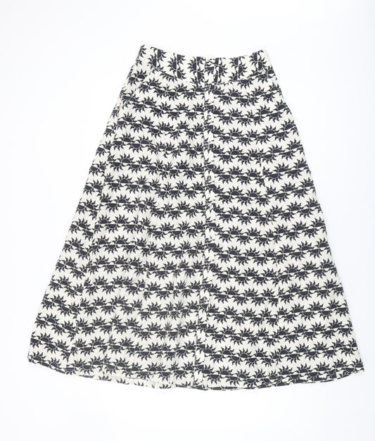 Oliver Bonas Women's Ivory A-Line Geometric Skirt, Size 6