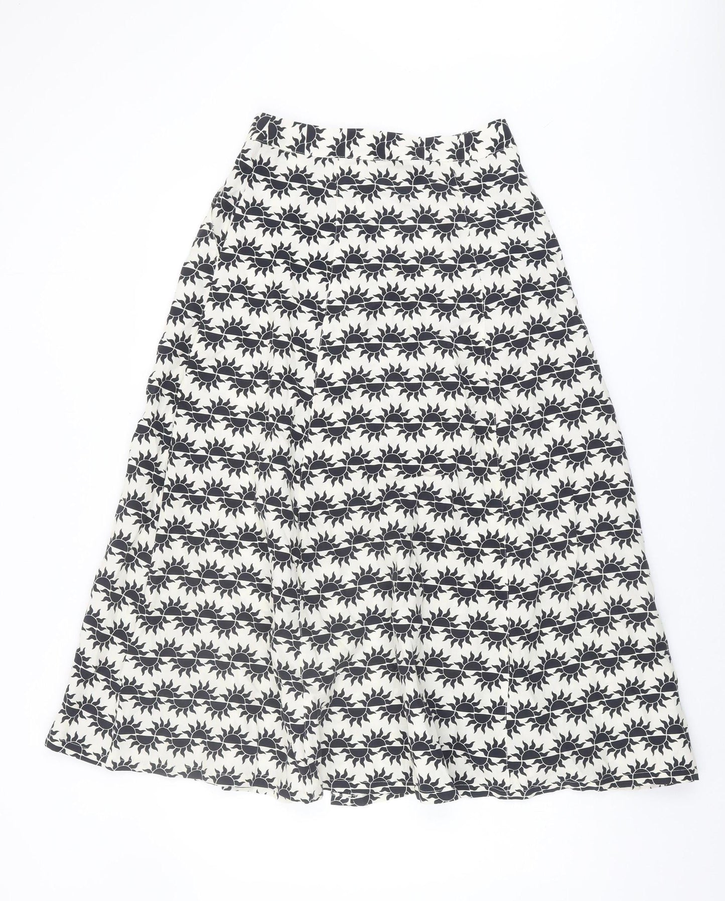 Oliver Bonas Women's Ivory A-Line Geometric Skirt, Size 6